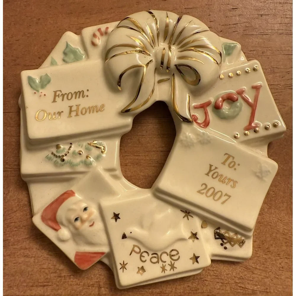 LENOX 2007 WREATH CHRISTMAS ORNAMENT 